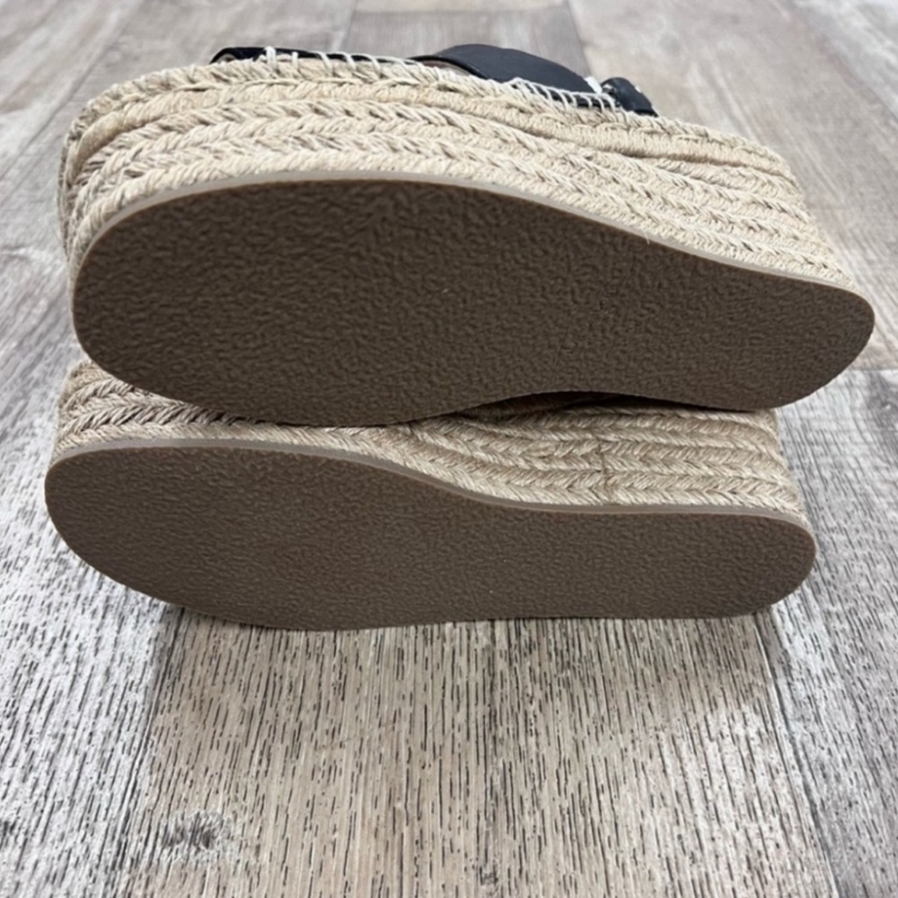 Rag & Bone Edie Black Espadrille Wedge Sandals Size 6.5 - Picture 4 of 15
